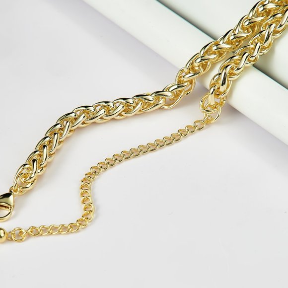 New: 18K Gold Plated Twisted Choker Chain Necklace - Picture 7 of 8